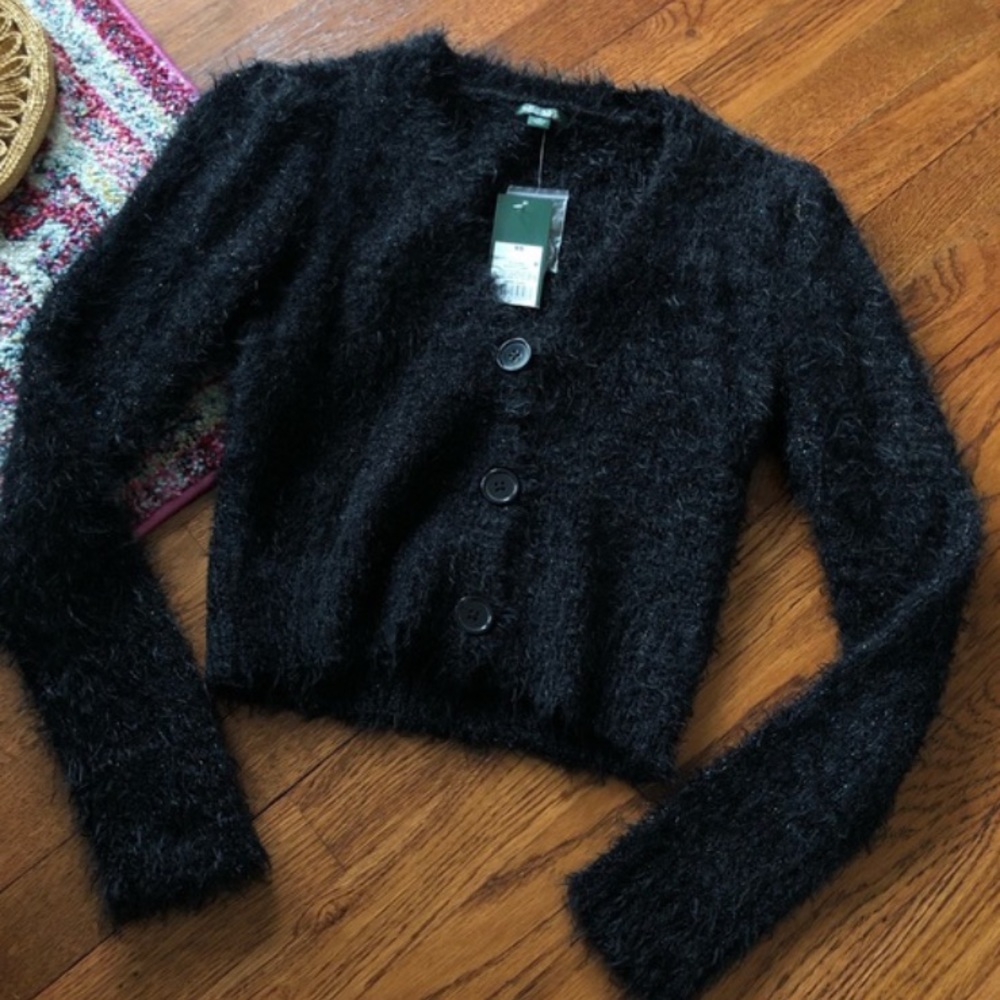 Black fuzzy sweater